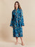 Lightweight Women's Dressing Gown model photo front - Ocean Treasure | Bown of London